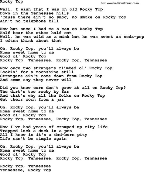 Dolly Parton song: Rocky Top, lyrics