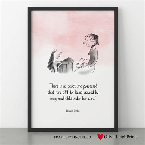 Hand Drawn Roald Dahl Matilda Miss Honey Quote Wall Art Print | Etsy