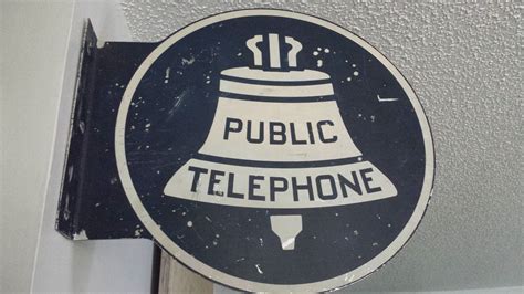 Old Double Sided Metal Public Telephone Sign Dark Blue and | Etsy ...