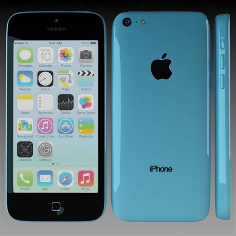 3D Apple iPhone 5c Blue | CGTrader