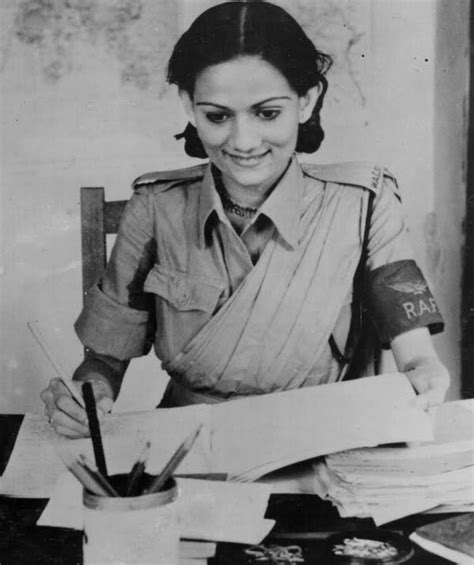 A portrait of Pvt. Begum Pasha Shah of the Allied Indian Women's Auxiliary Air Force on duty in ...