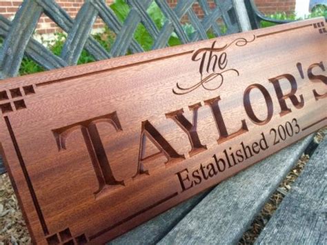 Buy Custom Carved Family Established Sign On Sapele, made to order from ...