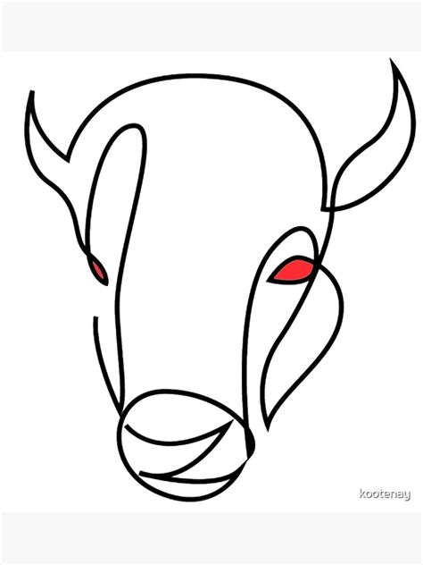 "Bull Line Drawing" Poster for Sale by kootenay | Redbubble