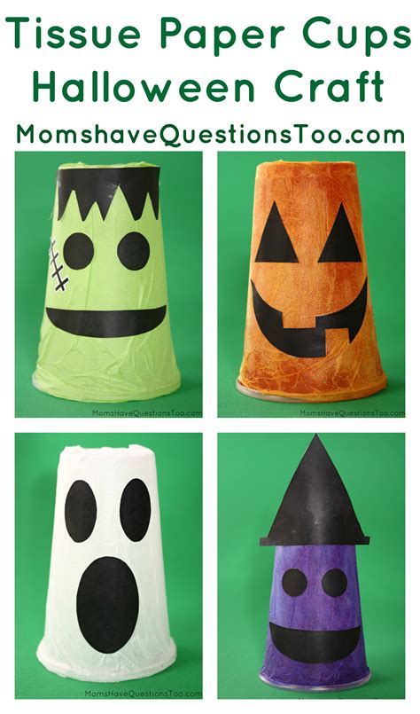 Tissue Paper Cups Halloween Craft