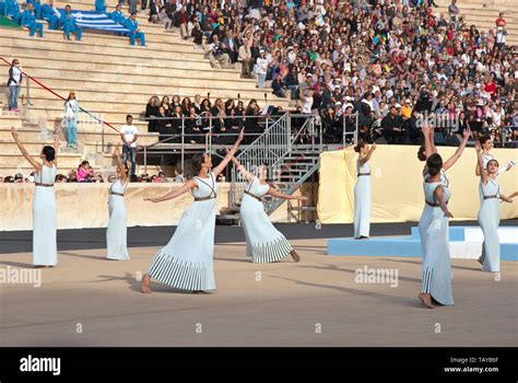 Olympic flame relay ceremony in Athens, Greece Stock Photo - Alamy