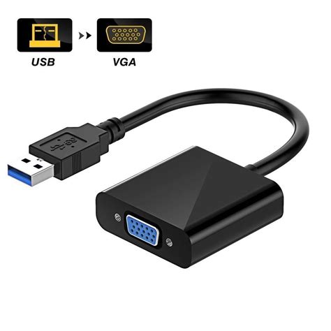 USB 3.0 to VGA Adapter USB to VGA Video Graphic Card Display External Cable Adapter for PC ...