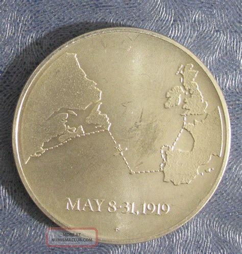 1969 50th Anniversary Of First Transatlantic Flight May, 1919; White Metal