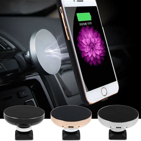 Portable Car Wireless Charger Qi Magnetic Wireless Phone Charger Universal Phone Charging Car ...