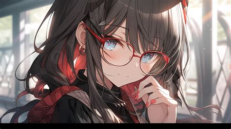 Anime Girl Glasses Art HD 4K Wallpaper, 57% OFF