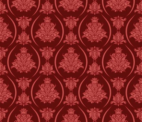 Seamless Red Damask Wallpaper Pattern 22450841 Vector Art at Vecteezy