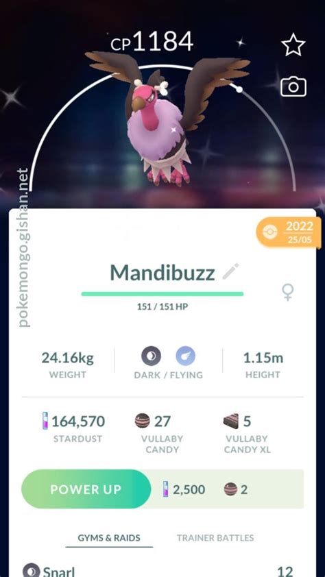 Shiny Mandibuzz - Pokemon Go