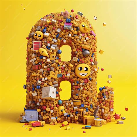 Premium AI Image | letter m a piece of smiling emoji made of emojis