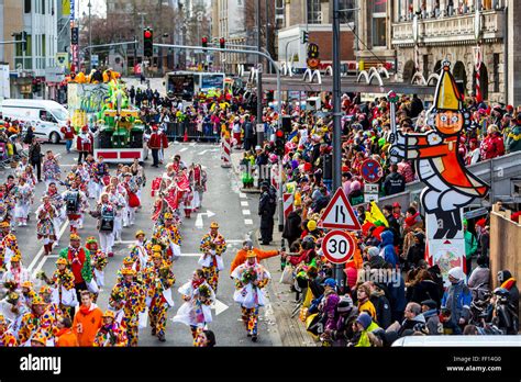 Street carnival parade and party in Cologne, Germany, at Carnival Stock Photo, Royalty Free ...