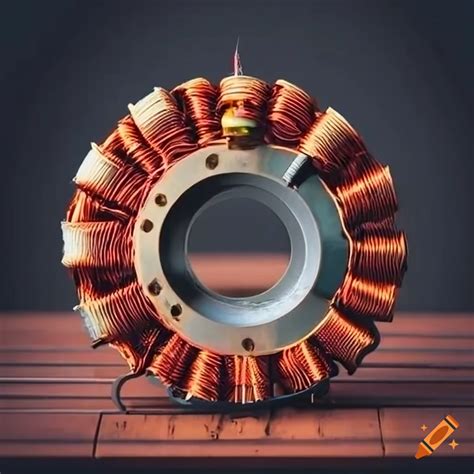 Electric motor stator with live wires on Craiyon