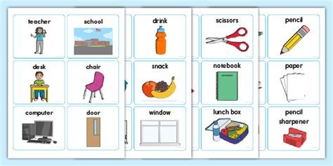 ELL Classroom Objects Editable Flash Cards (teacher made)