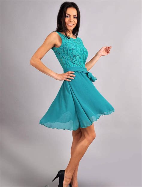 Aqua Blue Wedding Dress Chiffon bow Dress Lace Dress Circle