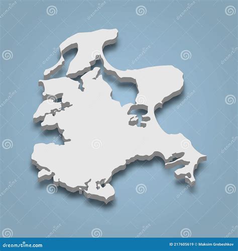 3d Isometric Map of Rugen is an Island in Germany Stock Vector - Illustration of seascape ...