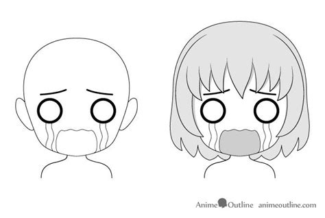 Anime chibi crying facial expression drawing | Drawing expressions, Anime face drawing, Anime chibi