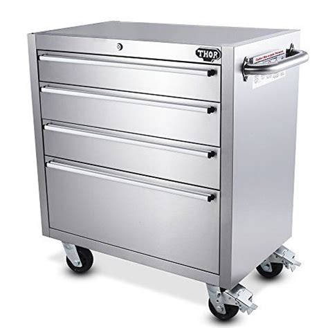 THOR KITCHEN 30 Inch Stainless Steel Rolling Tool Chests 4 Drawers Tool ...