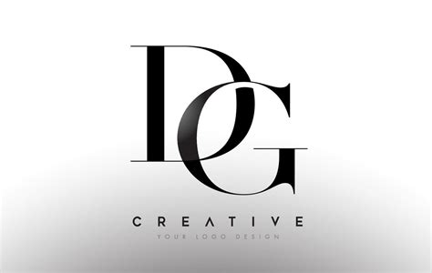 dg dg letter design logo logotype icon concepto con fuente serif y ...