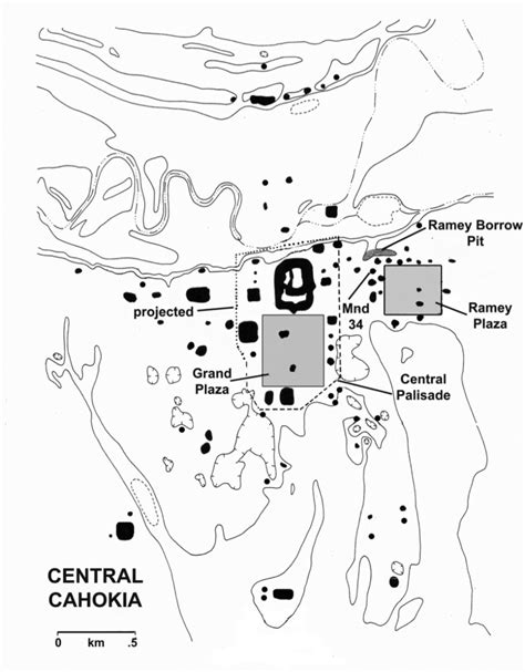 Map of Cahokia (courtesy of John E. Kelly). | Download Scientific Diagram