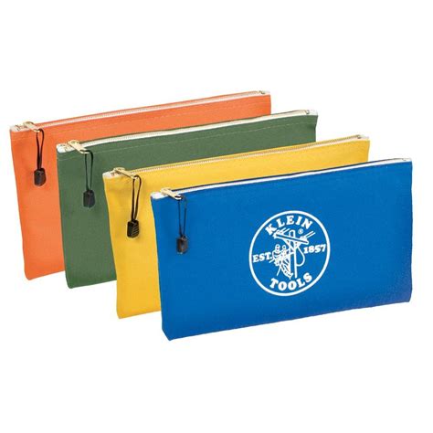 Klein Tools 12-1/2 in. Multi-Color Canvas Zipper Bags (4-Pack)-5140 - The Home Depot