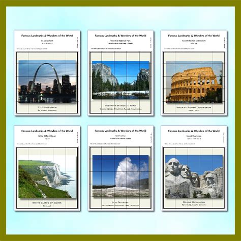 Famous Landmarks & Wonders of the World - 25 Photo Jigsaw Puzzles - Made By Teachers