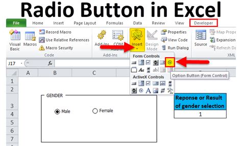 Radio Button in Excel (Example) | How to insert Option Button in Excel?