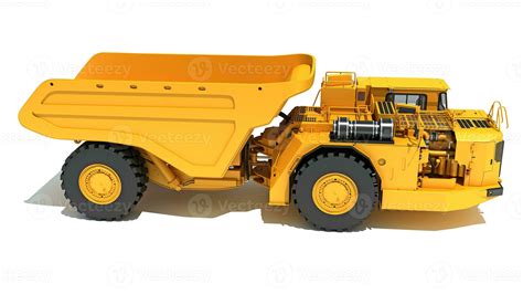 Mining Dump Truck heavy construction machinery 3D rendering on white ...