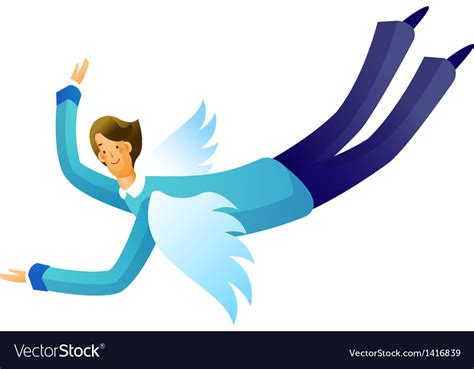 Cartoon man flying Royalty Free Vector Image - VectorStock