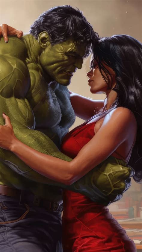 1080x1920 Hulk And Red She Hulk In Love Iphone 7,6s,6 Plus, Pixel xl ...