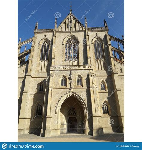 Old Gothic Architecture Unesco Church Set Czech Barbora Prague Cathedral in Hot Summer in ...