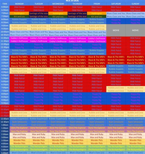 Nick Jr Channel Ideal Schedule by TropicalPunchBoi on DeviantArt