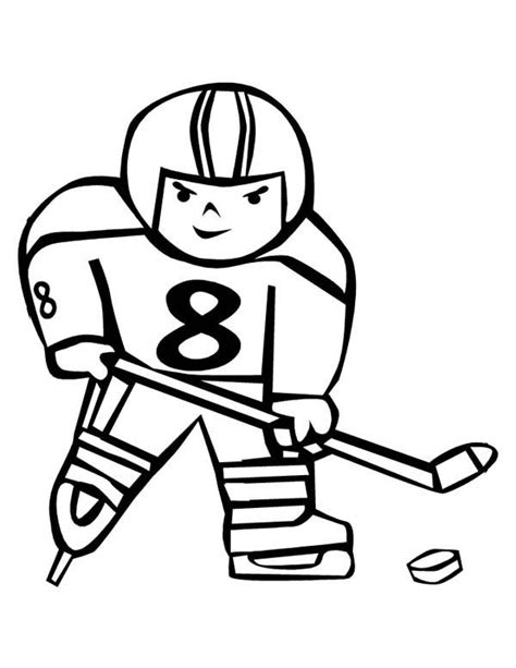 Hockey Player Trying to Score Coloring Page - NetArt | Coloring pages ...