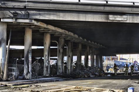 After massive fire closes Los Angeles interstate, motorists urged to ...