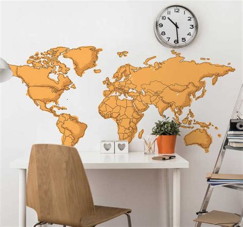 Children´s World Map Wall Sticker - TenStickers