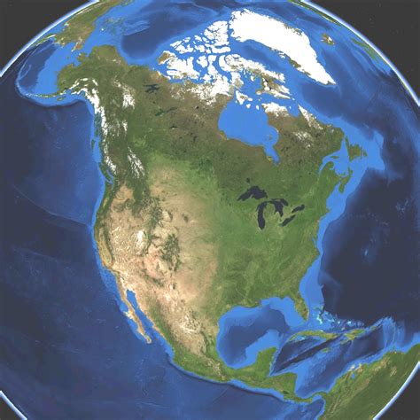 Mapa satelital de América del Norte - Tamaño completo