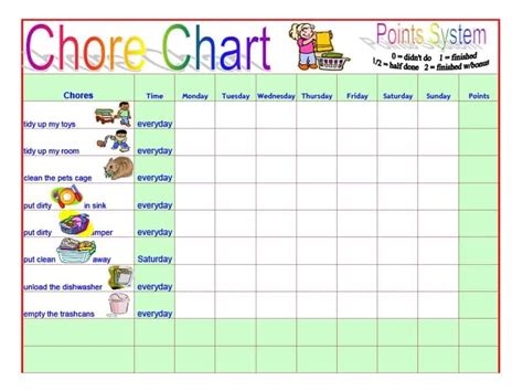 Free Chore Chart Template For Kids | Template.vercel.app