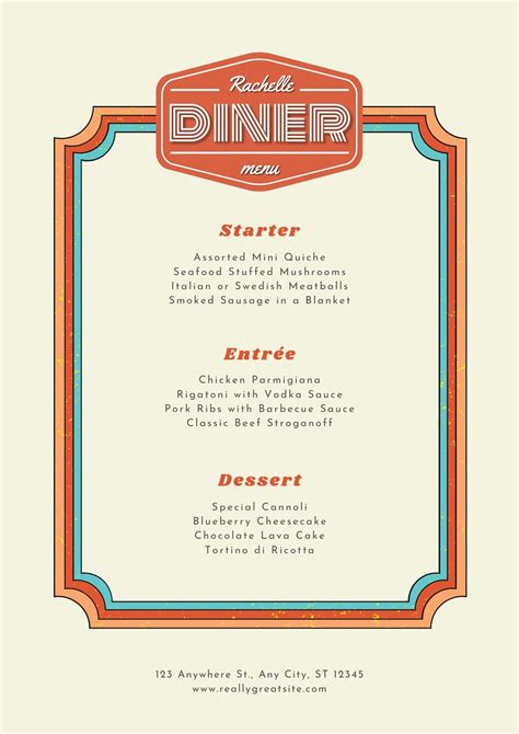 Retro Diner Menu | ubicaciondepersonas.cdmx.gob.mx