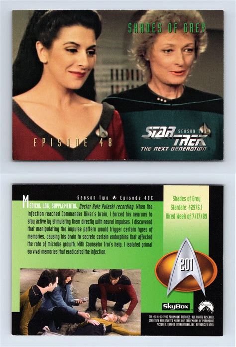 Shades Of Grey #201 Star Trek Next Generation Season 2 Skybox 1995 Card