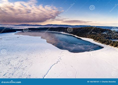 Upper Payette Lake in McCall Idaho in Winter Aerial View Stock Image ...