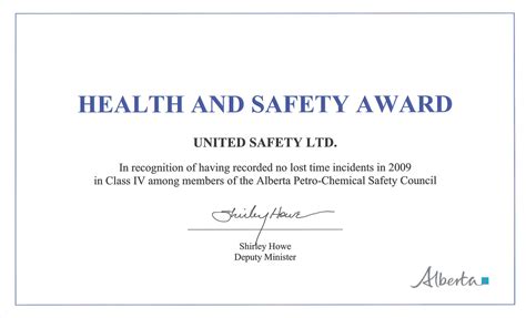 Awards And Recognition | United Safety Usa With Regard To Safety Recognition Certificate ...