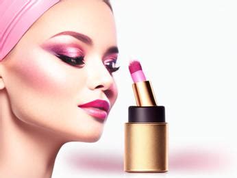 A woman with a pink head scarf and a pink lipstick Image & Design ID ...