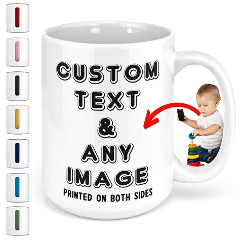 Buy Custom Photo Coffee Mugs, 11 Oz or 15 oz, Personalized Mugs with ...