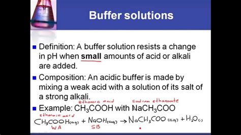 18.2.1 Describe the composition of a buffer solution and explain its action. - YouTube