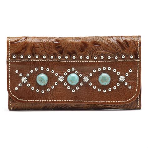 American West® Women's Tri - Fold Leather Wallet, Antique Brown ...