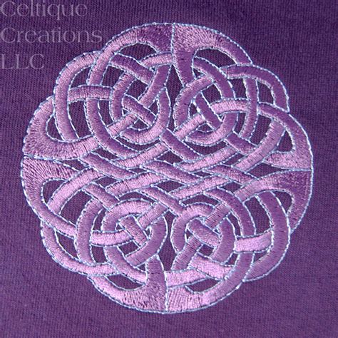 Circle Celtic Knot T-Shirt Tie Dyed Purple and Blue Embroidered Design ...