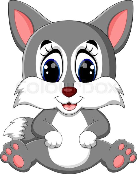 Cute wolf cartoon | Stock vector | Colourbox