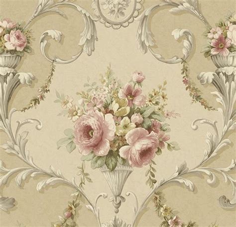 Victorian Rose Floral Cameo Wallpaper Antique Farmhouse | Etsy