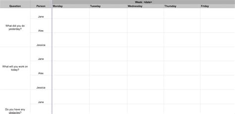 Daily Standup Meeting Excel Template for Your Scrum Team | Standuply Journal